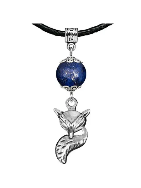 Runes&Gems Подвеска Амулет Лиса с натуральным камнем Лазурит