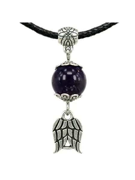 Runes&Gems Амулет Ангел-хранитель (крылья) с натуральным камнем аметист
