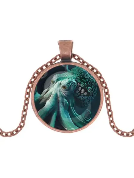 Runes&Gems Кулон-амулет с цепочкой и подвеской Осьминог