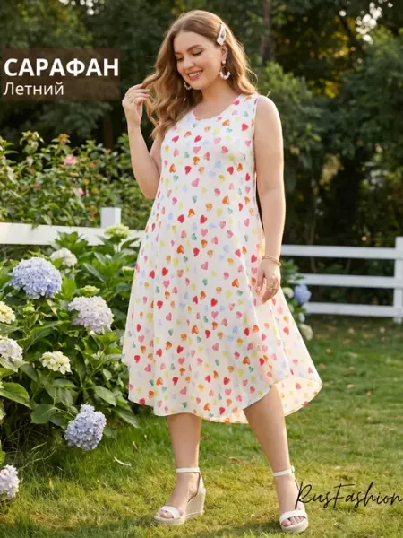 RusFashion Платье длинный сарафан больших размеров