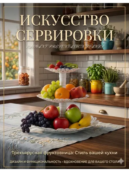 SABURG Фруктовница трехъярусная этажерка для фруктов и десертов