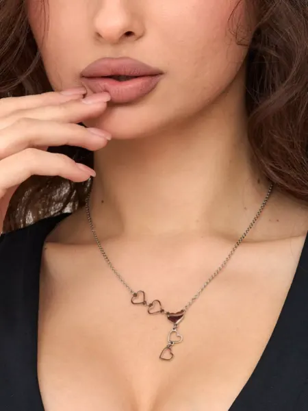 SalonLeonory Ожерелье цепочка колье Сердечки