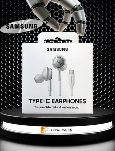 Samsung Наушники проводные с микрофоном, USB Type-C, черно-серый
