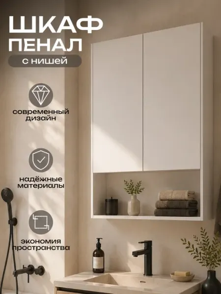 Sanflor Шкаф для ванной навесной Белый