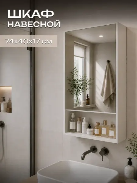 Sanflor Шкаф в ванную с зеркалом навесной