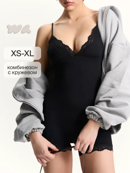 WAISTLINE Комбинезон с кружевной отделкой Second Skin