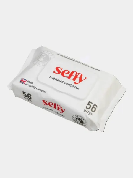 Гигиенические влажные салфетки Seffy, 56 шт