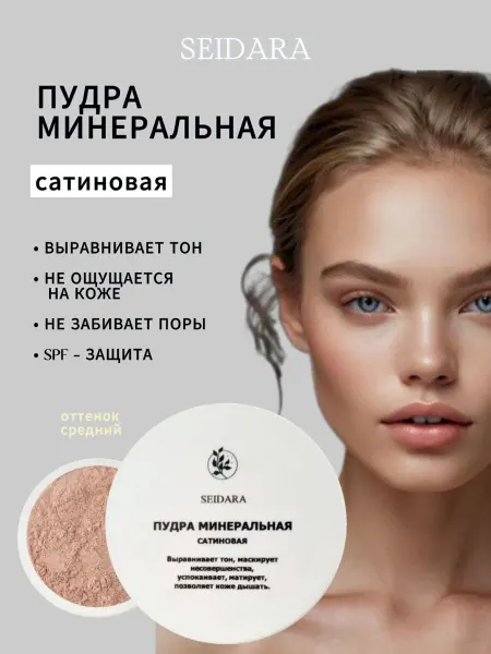 SEIDARA Пудра для лица минеральная сатиновая
