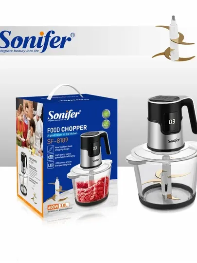 Измельчитель электрический Sonifer SF-8189, 3 л, чоппер, блендер, миксер