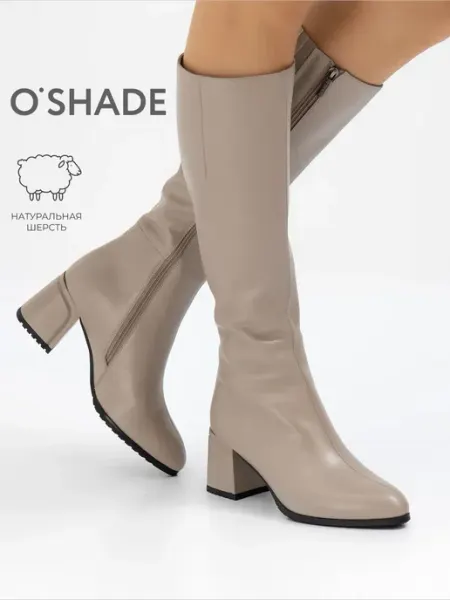 O`SHADE Сапоги женские зимние на каблуке