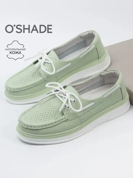 O`SHADE Мокасины женские черные натуральная кожа