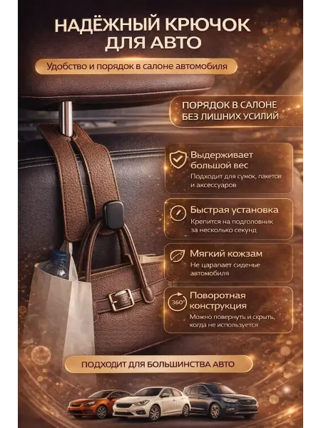 Нази бренд Надёжный автомобильный крючок для подголовника