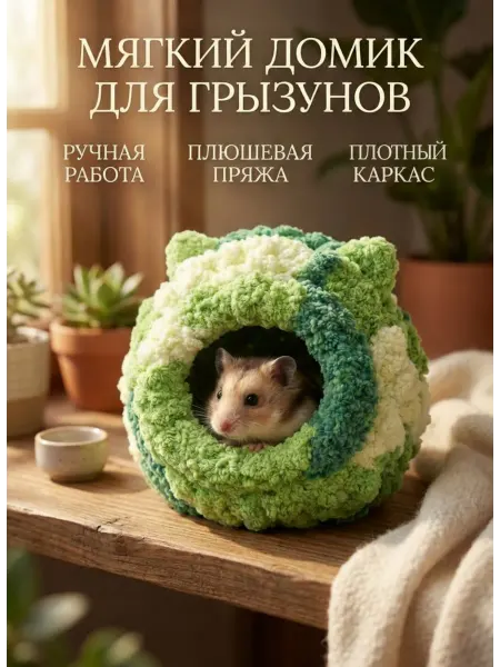 SHAMSIEVA TM Домик для грызунов вязаный теплый