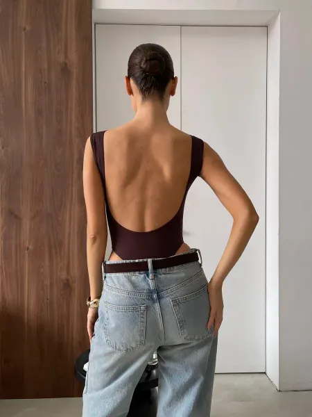 SHANTY UNDERWEAR Боди майка с открытой спиной без рукавов