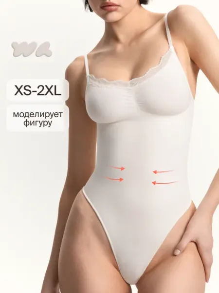 WAISTLINE Моделирующий боди с элластичным кружевом Shapewear