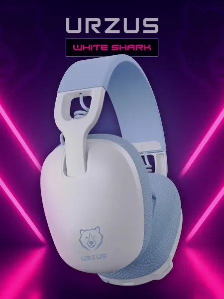 URZUS Наушники беспроводные игровые White Shark