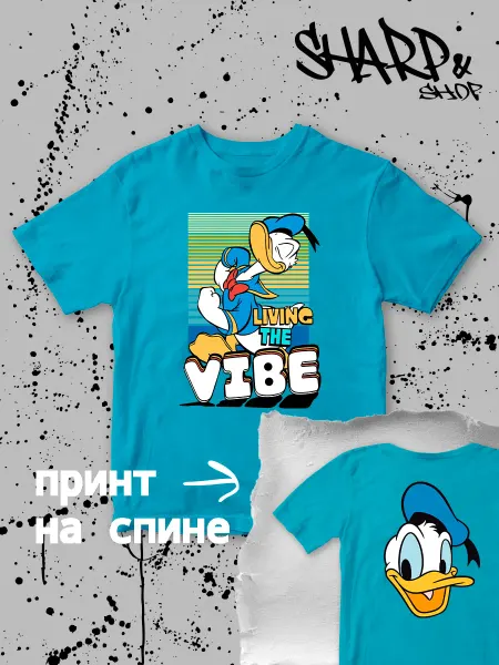 Sharp&Cut Футболка Дональд Дак с принтом y2k детская