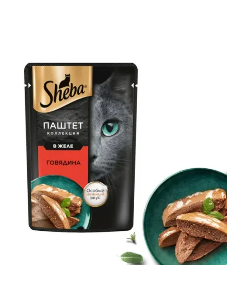Sheba Влажный корм для кошек 28шт по 75гр Влажный корм для кошек со вкусом говядины в желе 5 шт