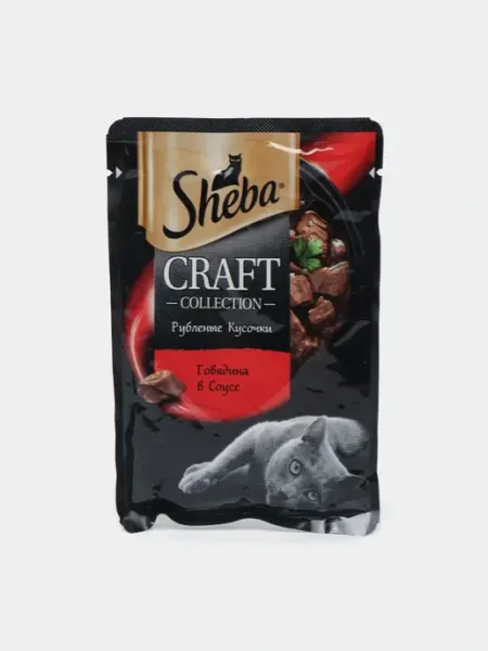 Sheba Влажный корм для кошек 28шт по 75гр Влажный корм для кошек со вкусом говядины в соусе 5 шт