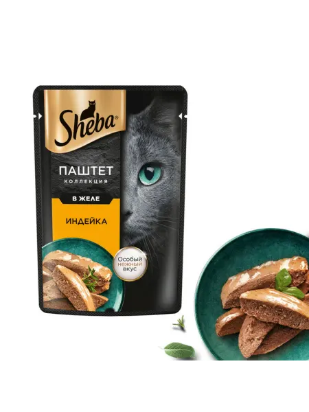 Sheba Влажный корм для кошек 28шт по 75гр Влажный корм для кошек со вкусом индейки в желе 5 шт