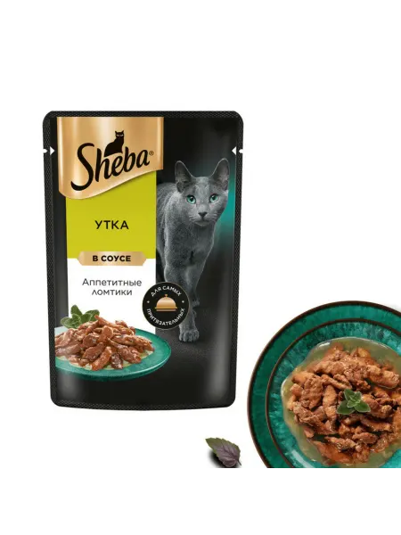 Sheba Влажный корм для кошек 28шт по 75гр Влажный корм для кошек со вкусом утки 5 шт