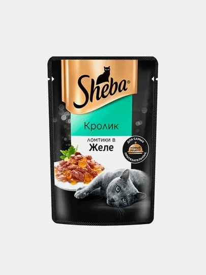 Влажный корм для кошек Sheba, ломтики в желе с кроликом 5 шт