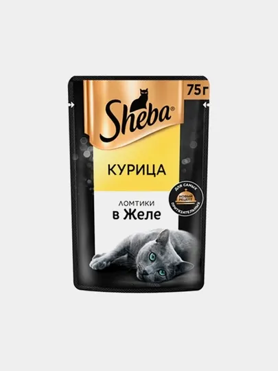 Влажный корм для кошек Sheba в желе с курицей, 5 шт