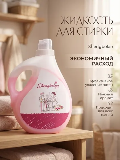Гель для стирки Shengbolan, свежий аромат, 3000 мл