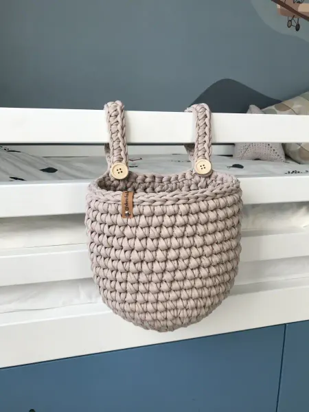 Shershulya_decor Карман на кровать подвесная корзинка вязаная органайзер
