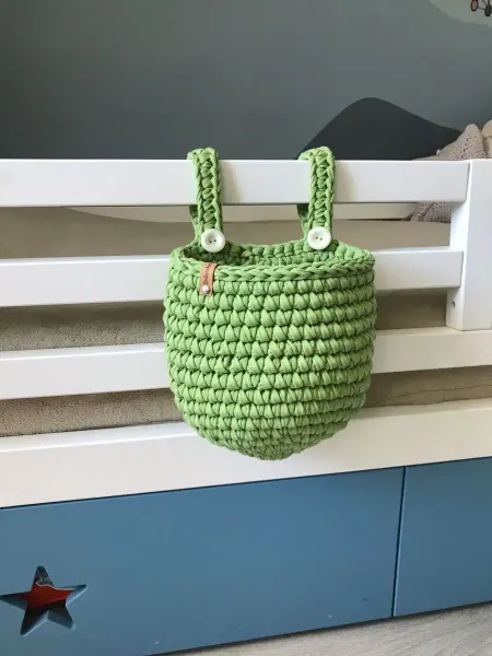 Shershulya_decor Подвесная корзинка для хранения вязаная органайзер
