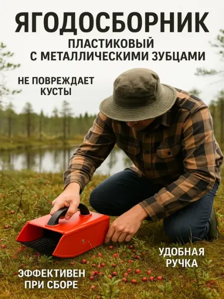 SHIKOTAN ягодосборник пластиковый с металлическими зубцами