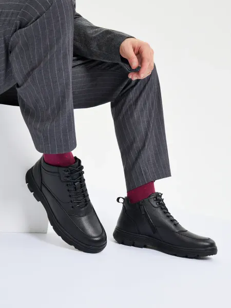 M.Shoes Ботинки зимние берцы кожа высокие утепленные