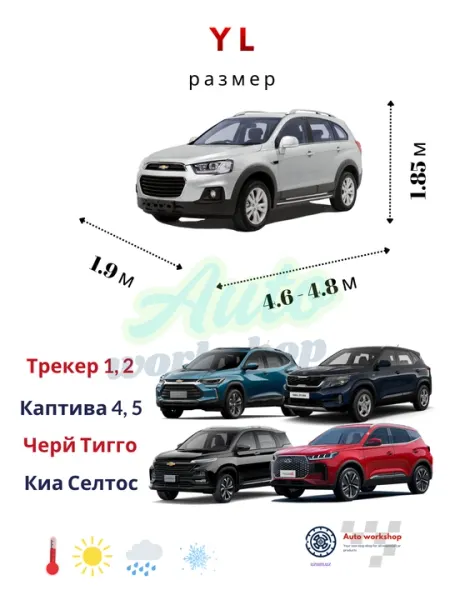 Автотент универсальный водонепроницаемый защитный тент-чехол для автомобиля на все сезоны