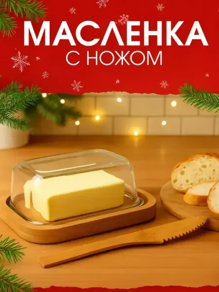 ShopBenefit Масленка с крышкой контейнер для масла и продуктов