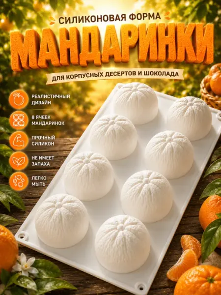 SHOSTT Форма силиконовая для муссовых корпусных пирожных Мандарины