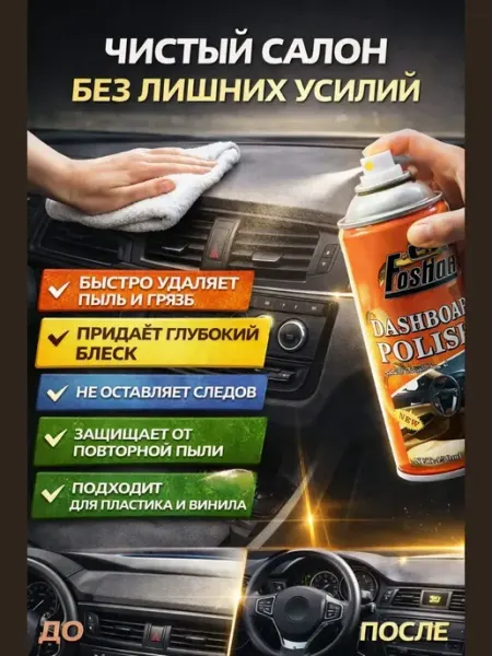 Зунерия Полироль для пластика автомобиля с ароматом апельсина
