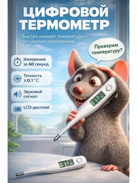 Silvachic Электронный термометр градусник для тела медицинский