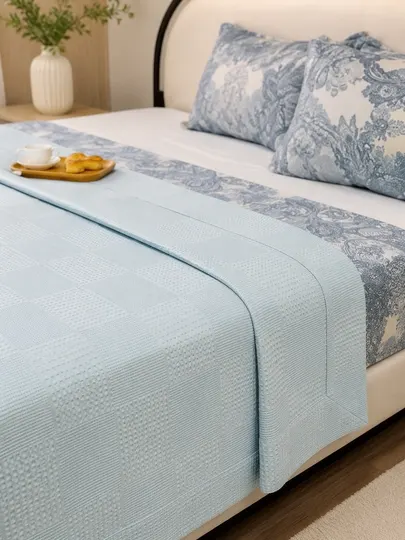 Покрывало Premium Waffle Sky Blue – Декоративное Покрывало на Кровать