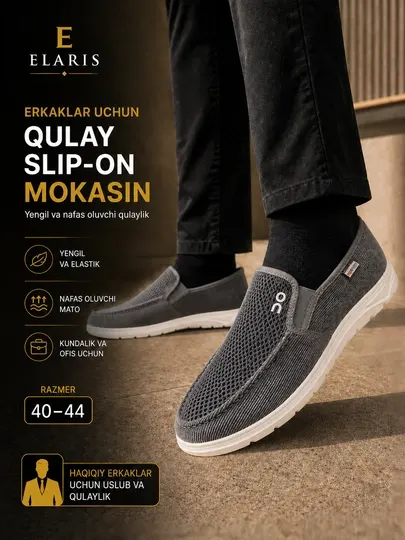 Мужские мокасины slip-on, легкая дышащая повседневная обувь, 40-44