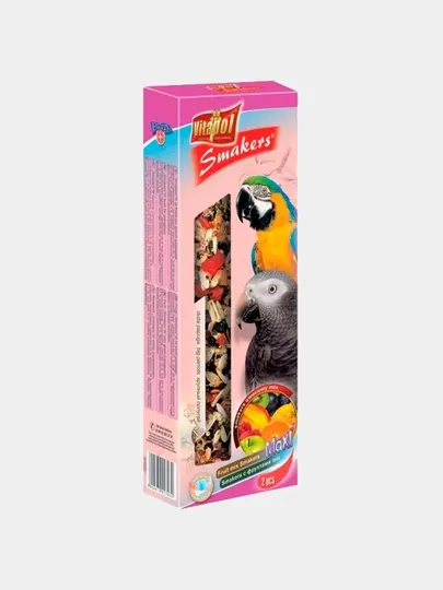 Лакомство Vitapol Smakers XXL для крупных попугаев, орехи и фрукты