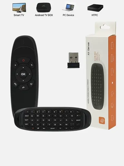 Универсальная беспроводная клавиатура с гиромышью и USB-приёмником для Smart TV