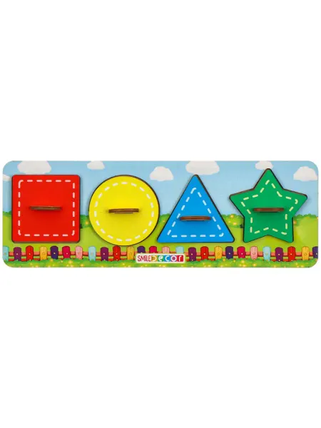 Smile-Decor Деревянная игрушка "Умные фигуры" для детей пазл-головоломка