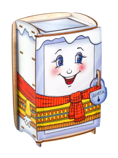 Smile-Decor Деревянный сюжетно-ролевой набор "Холодильник" с фигурками