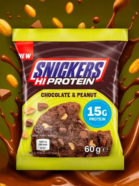 Snickers Протеиновое печенье Сникерс с шоколадом и арахисом