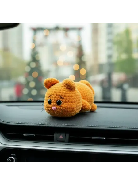 Мягкая игрушка Рыжий котик в салон автомобиля