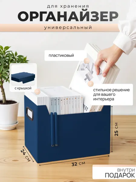 SoFeCo Коробка для хранения с крышкой, пластиковый органайзер