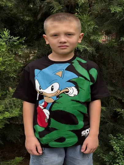 Черная детская футболка Sonic для мальчиков (Турция)