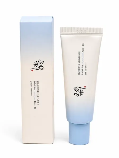 Солнцезащитный крем, SPF50+ с успокаивающим эффектом, экстрактом риса