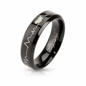 Кольцо парное обручальное Spikes мужское и женское черное