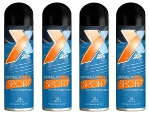 Дезодорант для тела X Style Sport, мужской, 145 мл, 4шт
